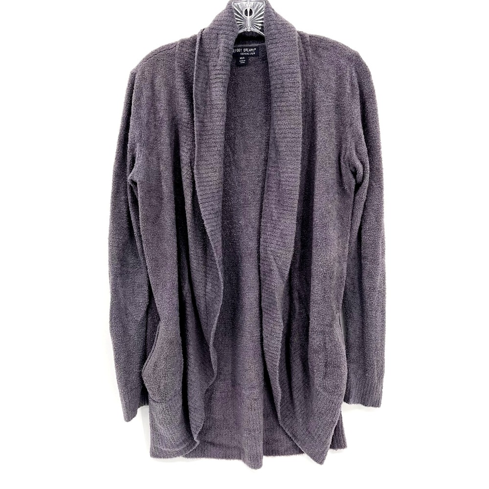 BAREFOOT DREAMS Womens XS/S Bluish Gray CozyChic Lite Open-Front Circle Cardigan